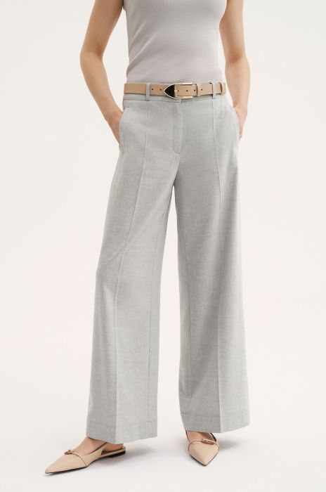 Garniturowe spodnie z lnem Solar Obraz 2