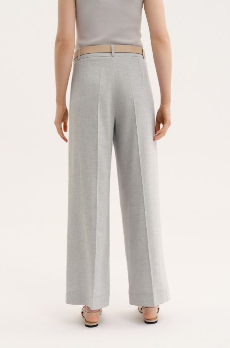 Garniturowe spodnie z lnem Solar Obraz 4