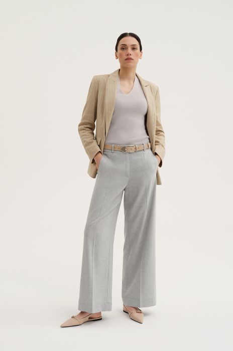 Garniturowe spodnie z lnem Solar Obraz 1