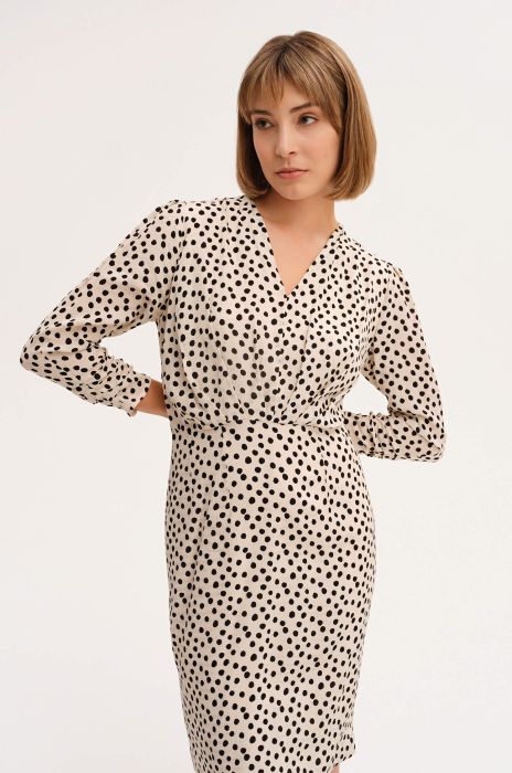 Wiskozowa sukienka w groszki Solar Obraz 2