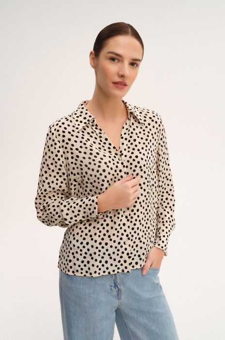 Wiskozowa koszula w groszki Solar Obraz 2