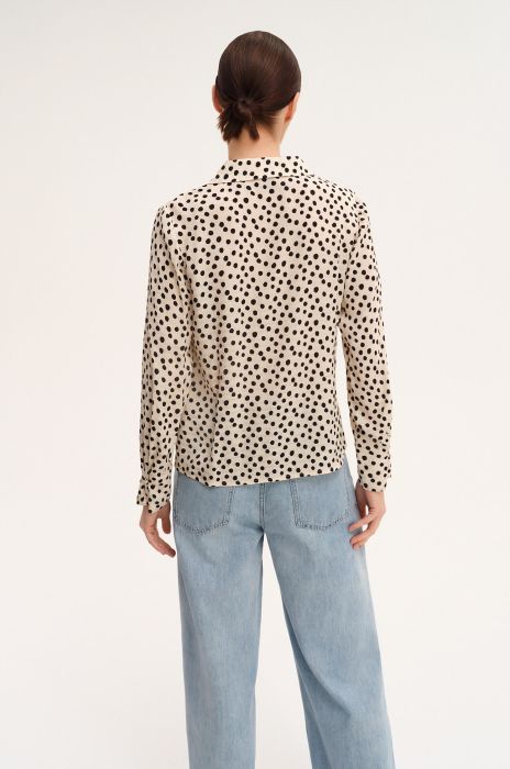 Wiskozowa koszula w groszki Solar Obraz 4