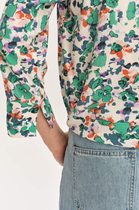 Wzorzysta bluzka z wiązaniem Solar Obraz 1