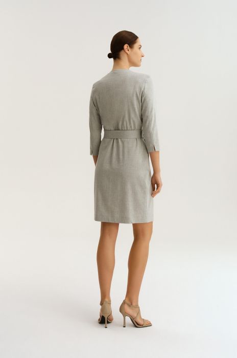 Kopertowa sukienka z lnem Solar Obraz 5