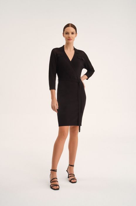 Dzianinowa sukienka o kopertowym kroju Solar Obraz 1