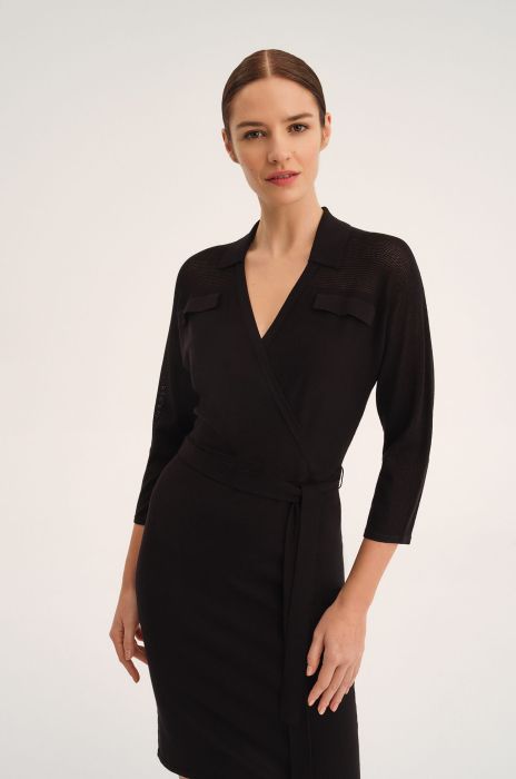 Dzianinowa sukienka o kopertowym kroju Solar Obraz 2