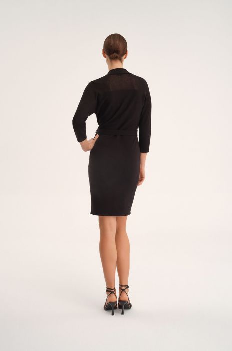 Dzianinowa sukienka o kopertowym kroju Solar Obraz 4