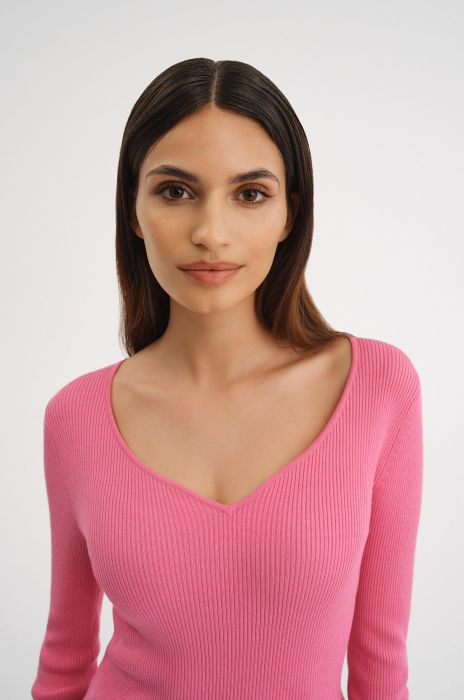 Bluzka z prążkowanej dzianiny Solar Obraz 3