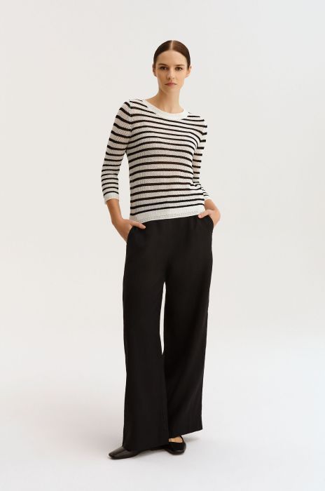 Ażurowa bluzka w paski Solar Obraz 3