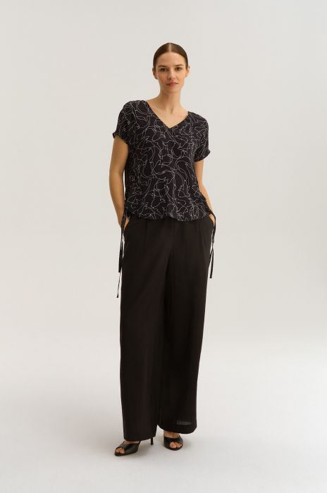 Wzorzysta bluzka z troczkami Solar Obraz 5