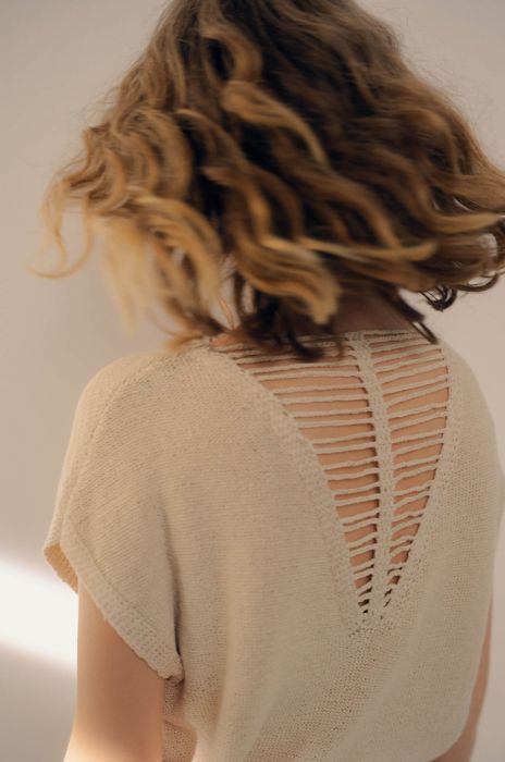 Bluzka z ozdobnym splotem Solar Obraz 4