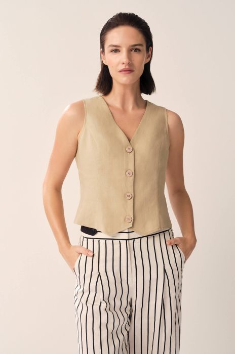 Lniana kamizelka Solar Obraz 2