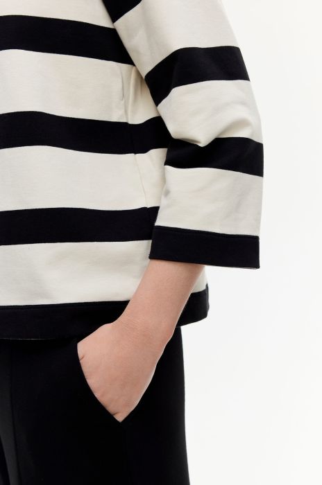 Bluza z bawełną w poziome pasy Solar Obraz 5