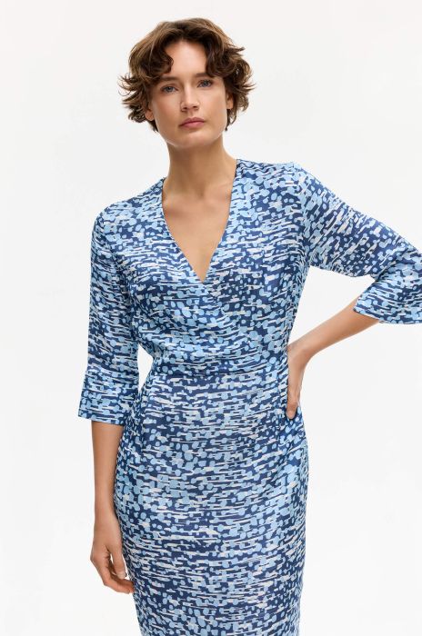 Błękitna sukienka o dopasowanym kroju Solar Obraz 2