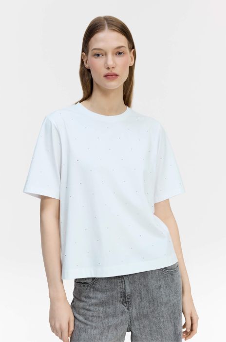 Bawełniana bluzka ze zdobieniem Solar Obraz 2