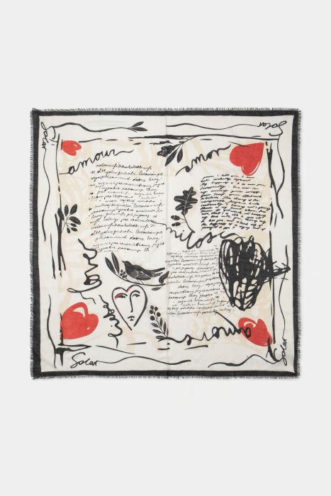 Chusta z wiskozy z printem Solar Obraz 3