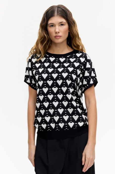 Żakardowa bluzka z wiskozą i bawełną Solar Obraz 2