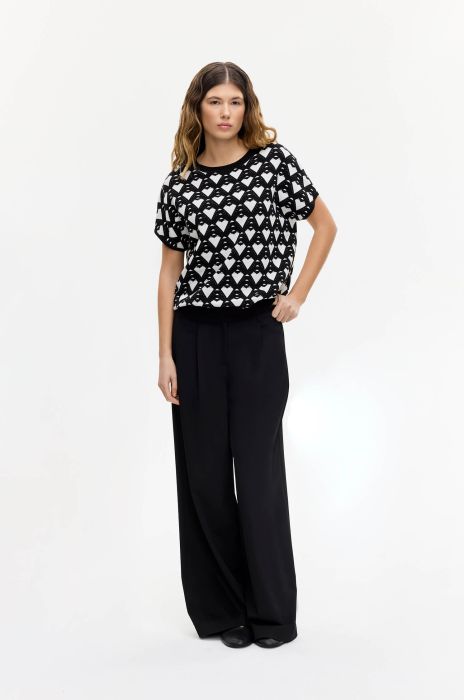 Żakardowa bluzka z wiskozą i bawełną Solar Obraz 1