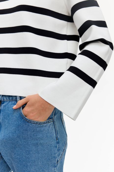 Sweter w paski z wiskozą Solar Obraz 5