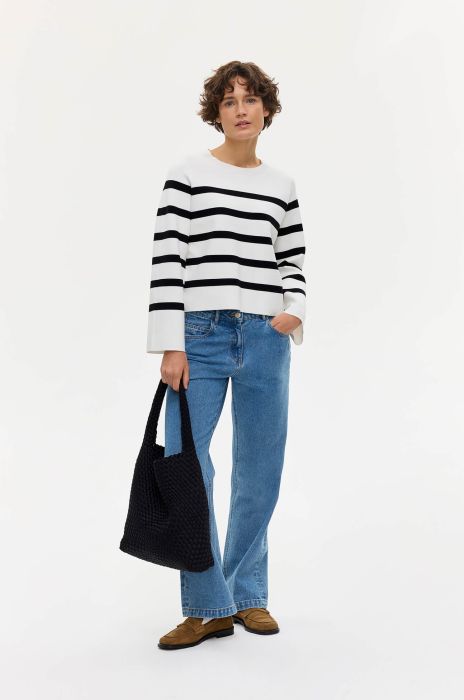 Sweter w paski z wiskozą Solar Obraz 1