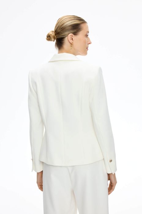 Jednorzędowa marynarka w kolorze ecru Solar Obraz 4