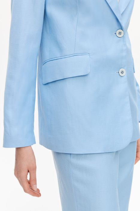 Błękitna marynarka z lnem Solar Obraz 3