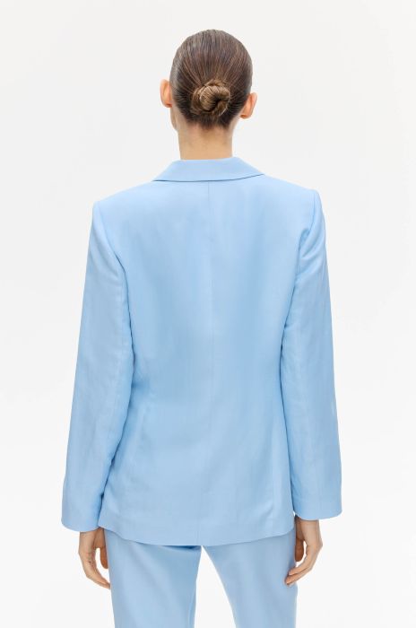 Błękitna marynarka z lnem Solar Obraz 4