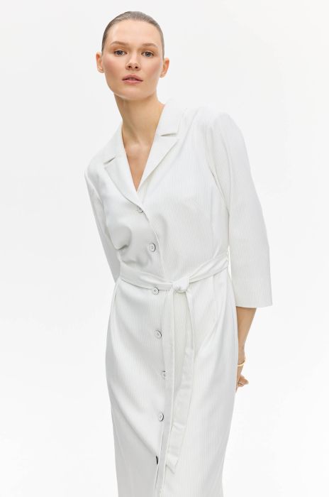 Taliowana sukienka w delikatny prążek Solar Obraz 2