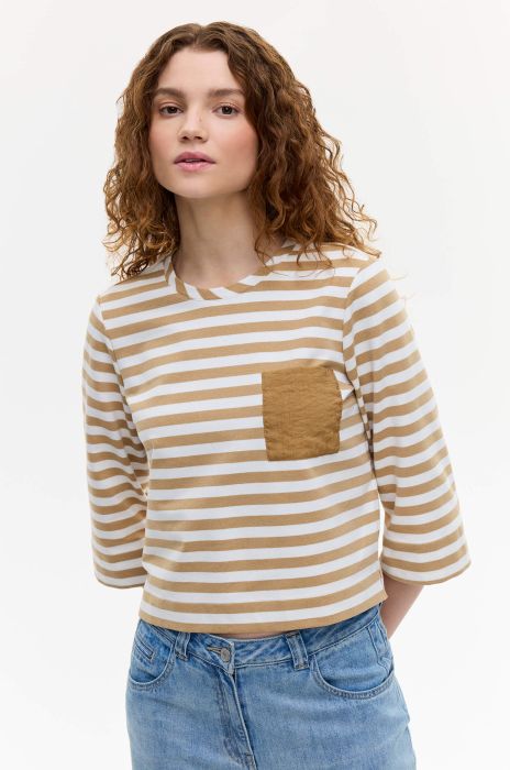 Bawełniana bluzka w poziome pasy Solar Obraz 2