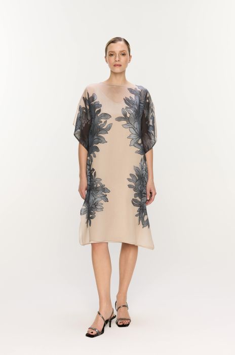 Sukienka z kwiatowym printem o pudełkowym kroju Solar Obraz 5