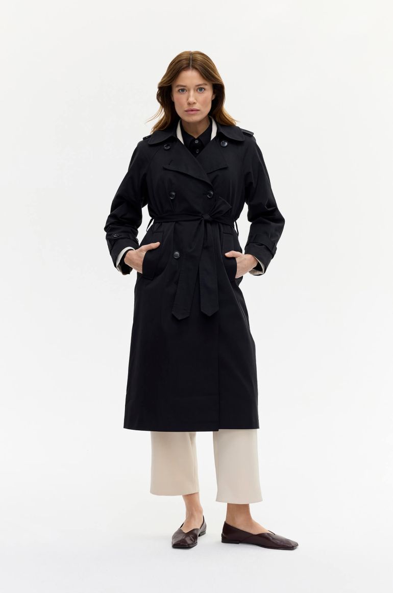 Dwurzędowy wiązany trencz