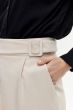 Beżowe spodnie cygaretki z paskiem Solar Obraz 3