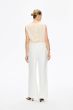 Spodnie ecru z lekko rozszerzaną nogawką Solar Obraz 4