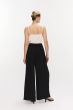 Czarne spodnie z szeroką nogawką Solar Obraz 4