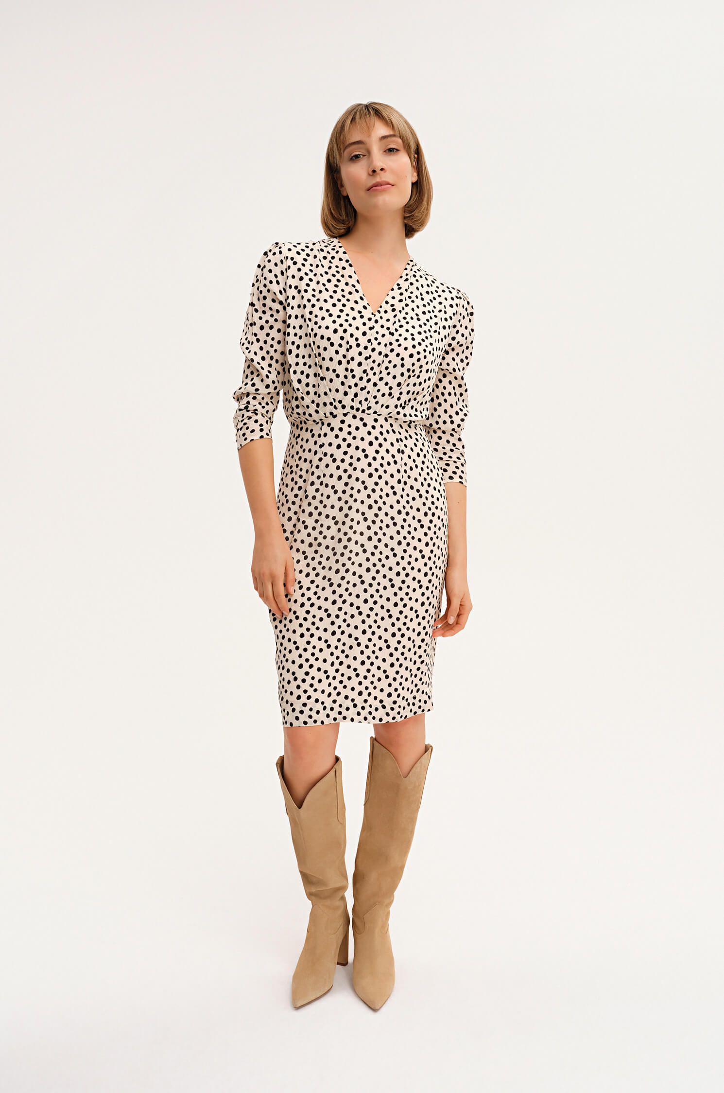 Wiskozowa sukienka w groszki Solar Obraz 1