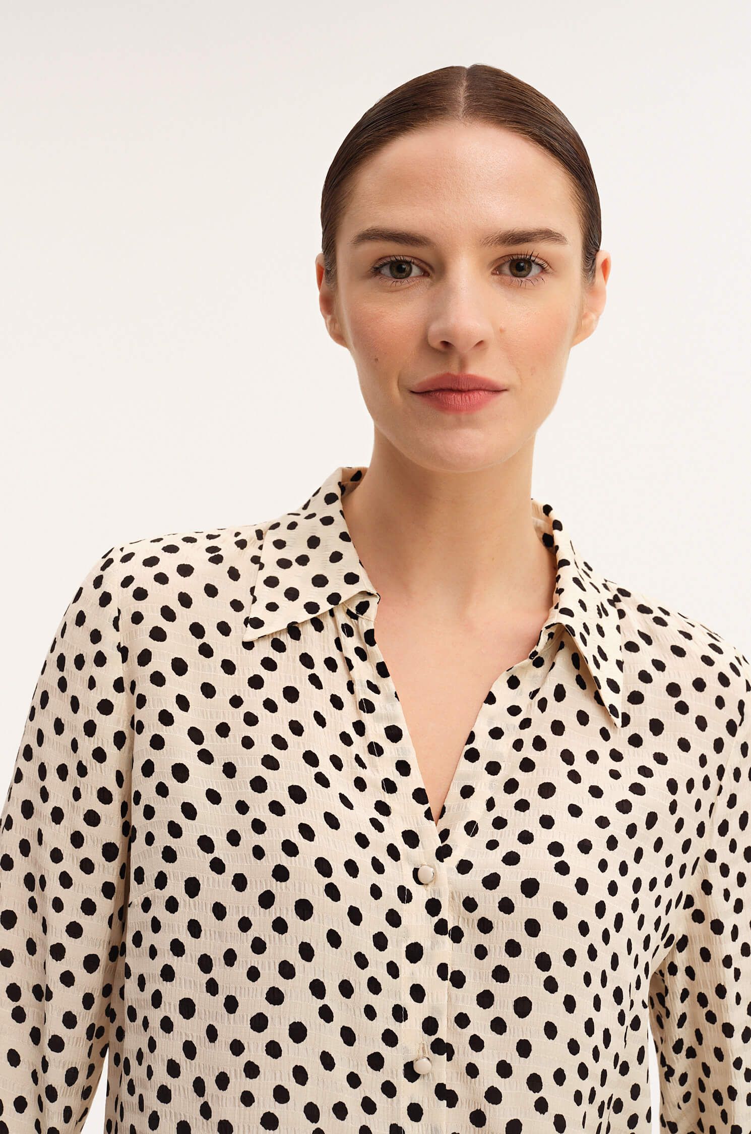 Wiskozowa koszula w groszki Solar Obraz 3