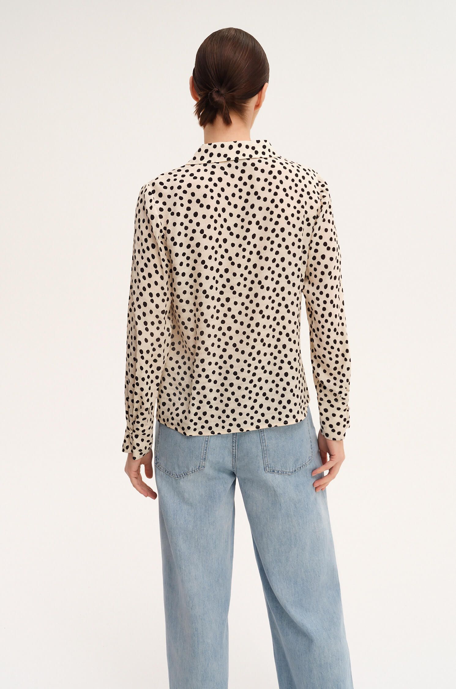 Wiskozowa koszula w groszki Solar Obraz 4