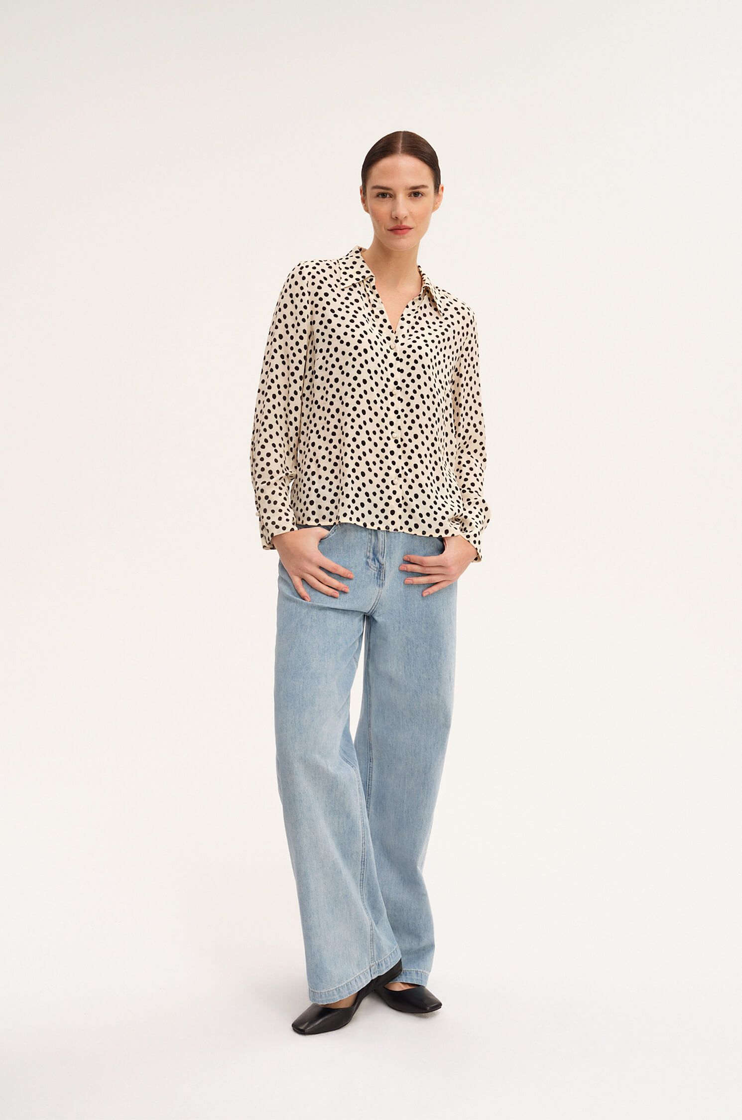 Wiskozowa koszula w groszki Solar Obraz 1