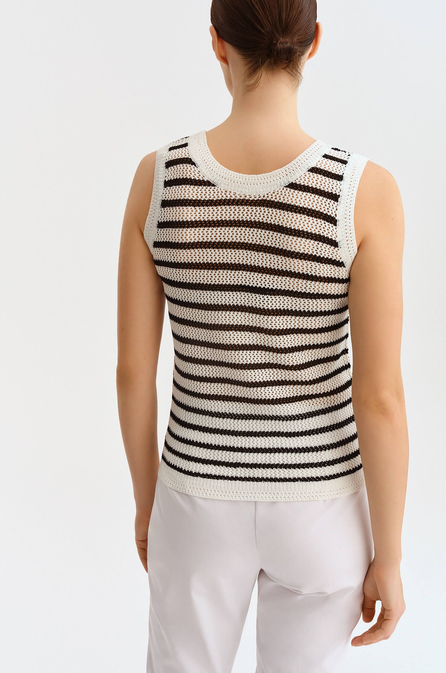 Ażurowy top w paski Solar Obraz 4