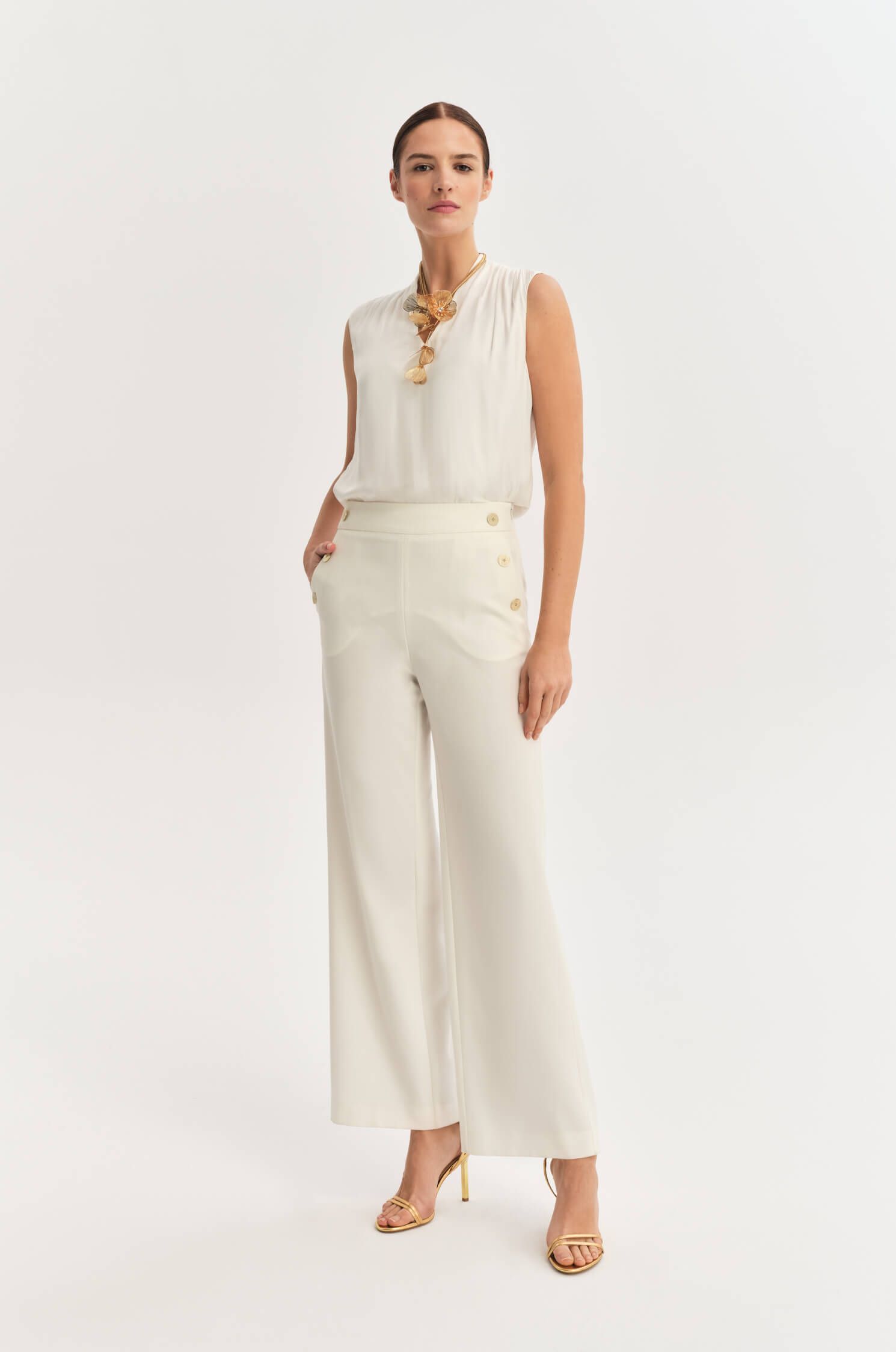 Spodnie z prostymi nogawkami Solar Obraz 4