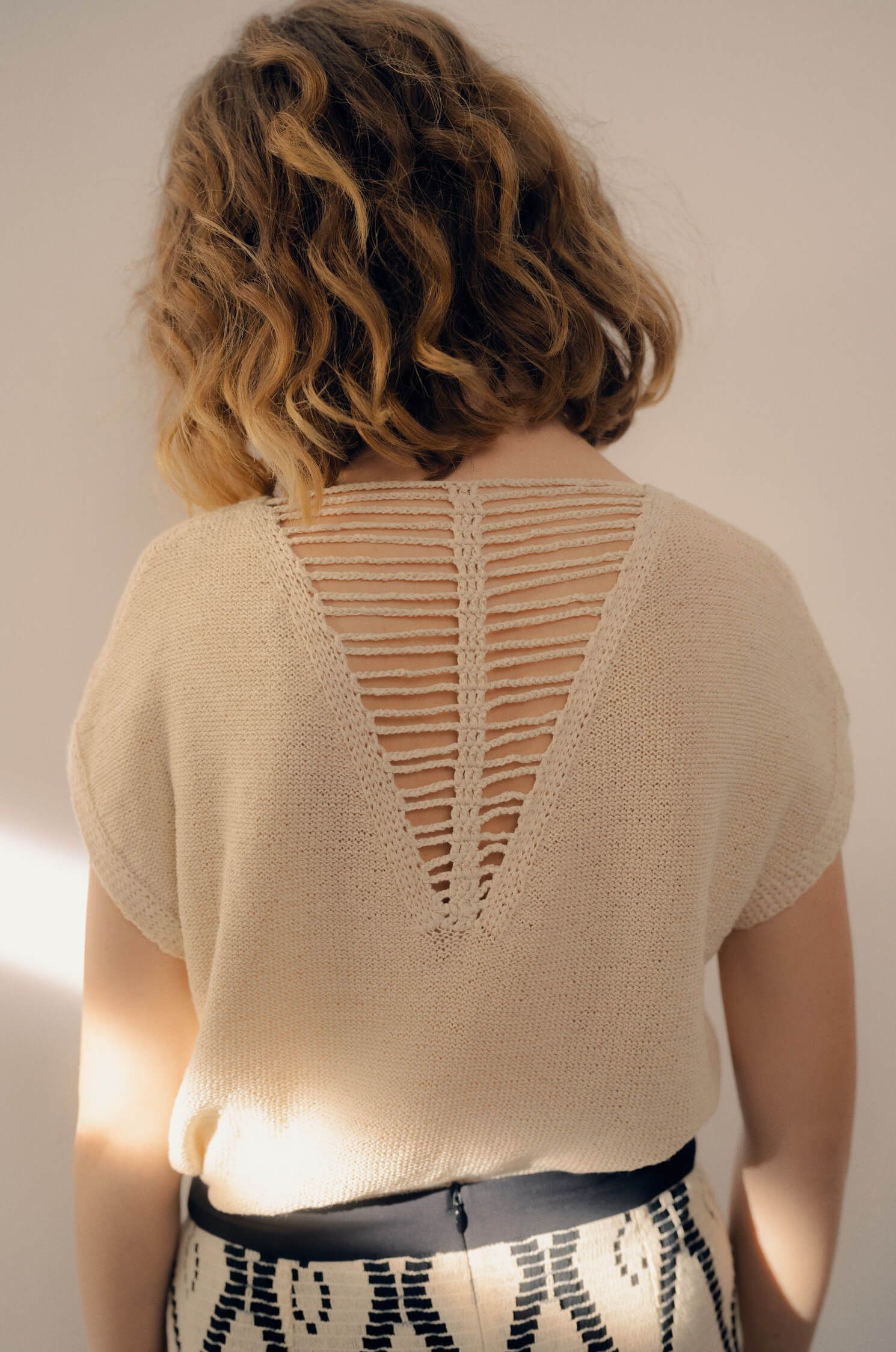 Bluzka z ozdobnym splotem Solar Obraz 2