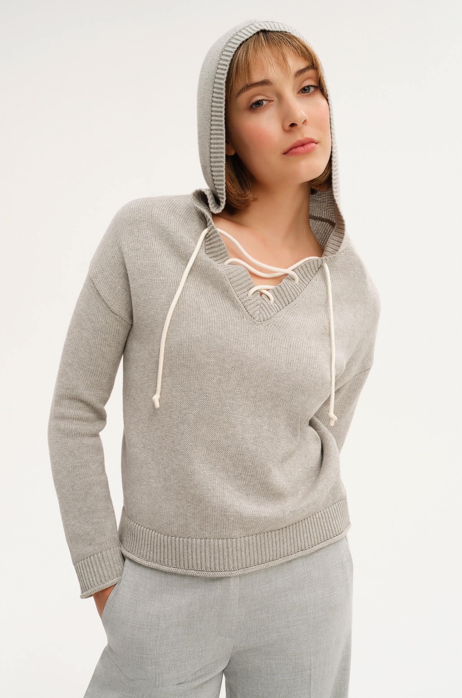 Bawełniany sweter z kapturem Solar Obraz 1