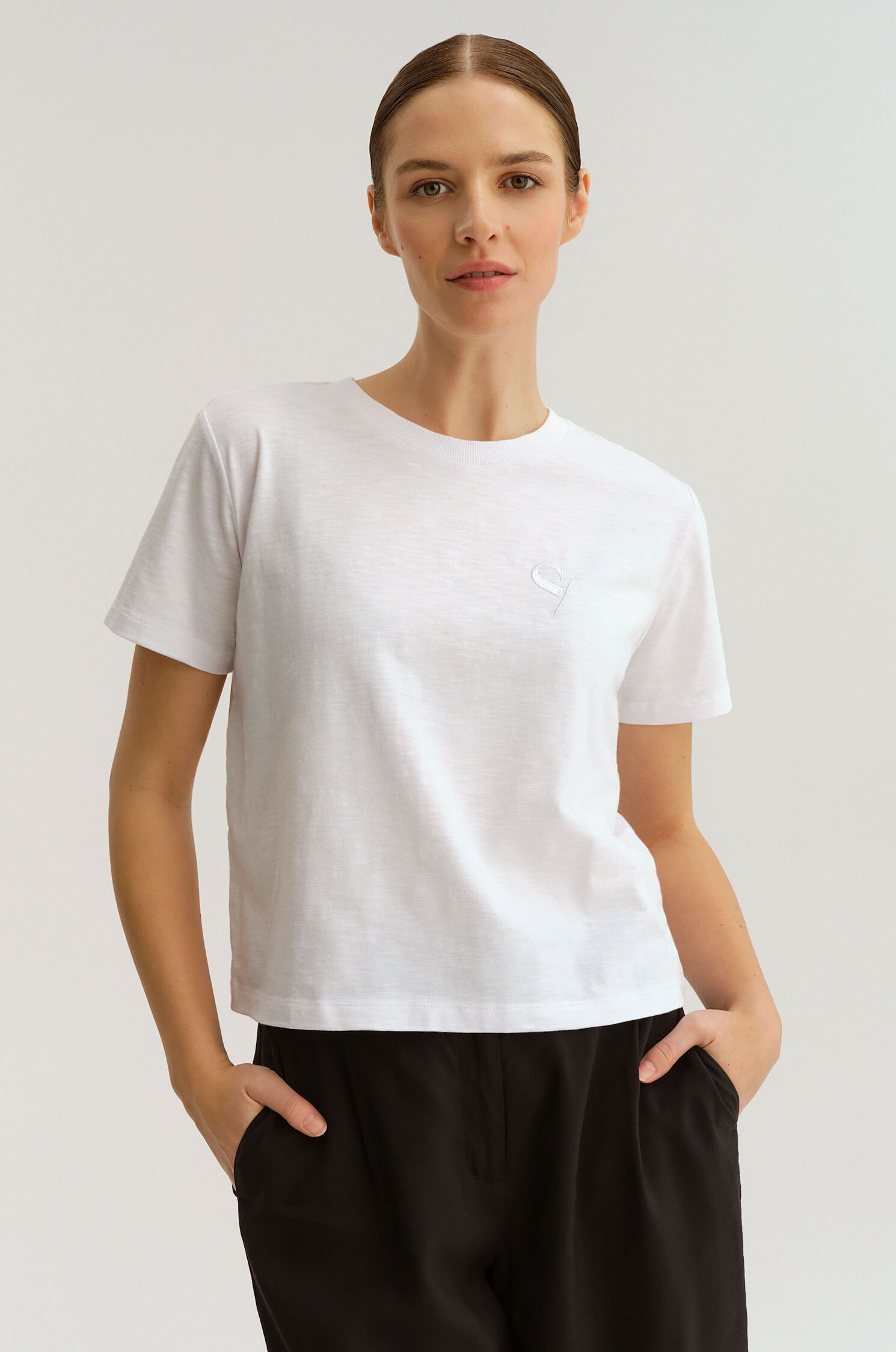 Bawełniana bluzka z haftem Solar Obraz 2