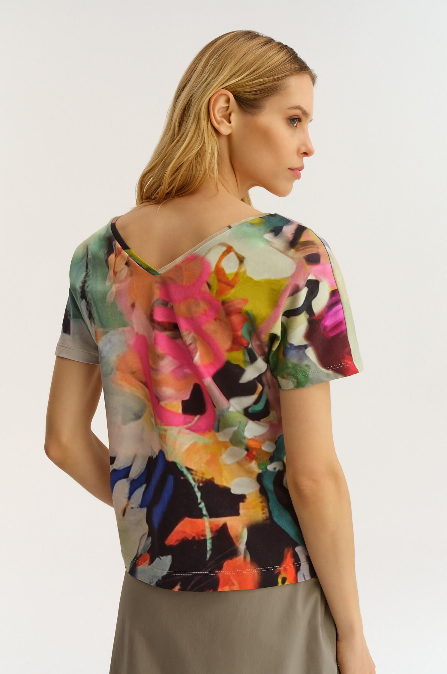 Trykotowa bluzka z kolorowym printem Solar Obraz 4