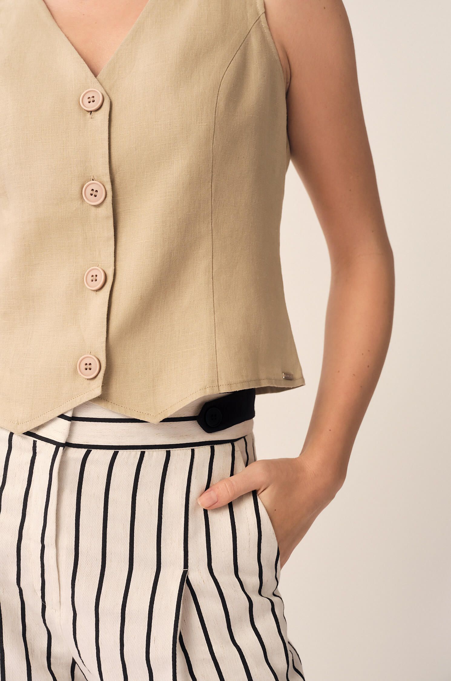 Lniana kamizelka Solar Obraz 3