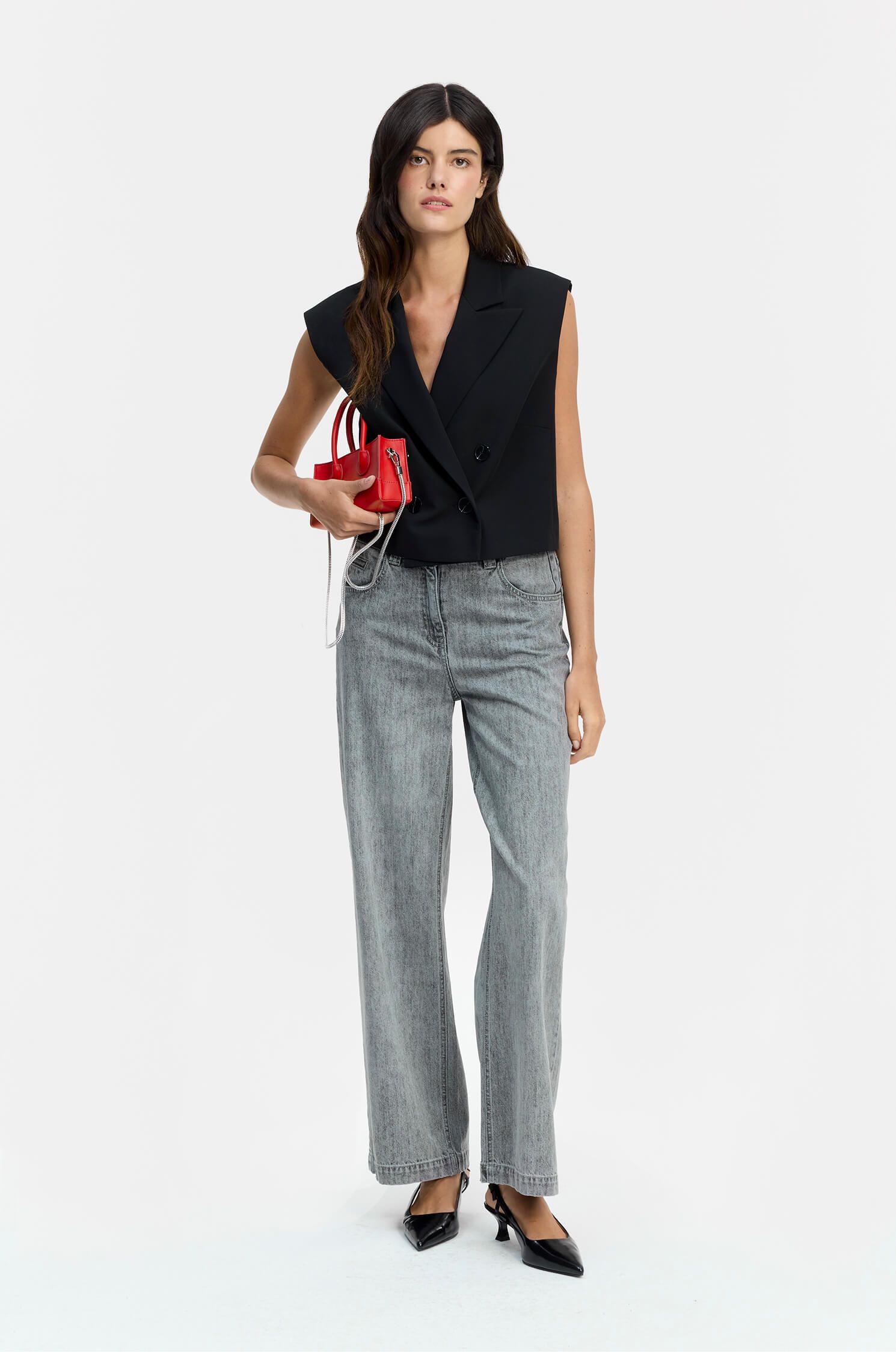 Dwurzędowa kamizelka o pudełkowym kroju Solar Obraz 1