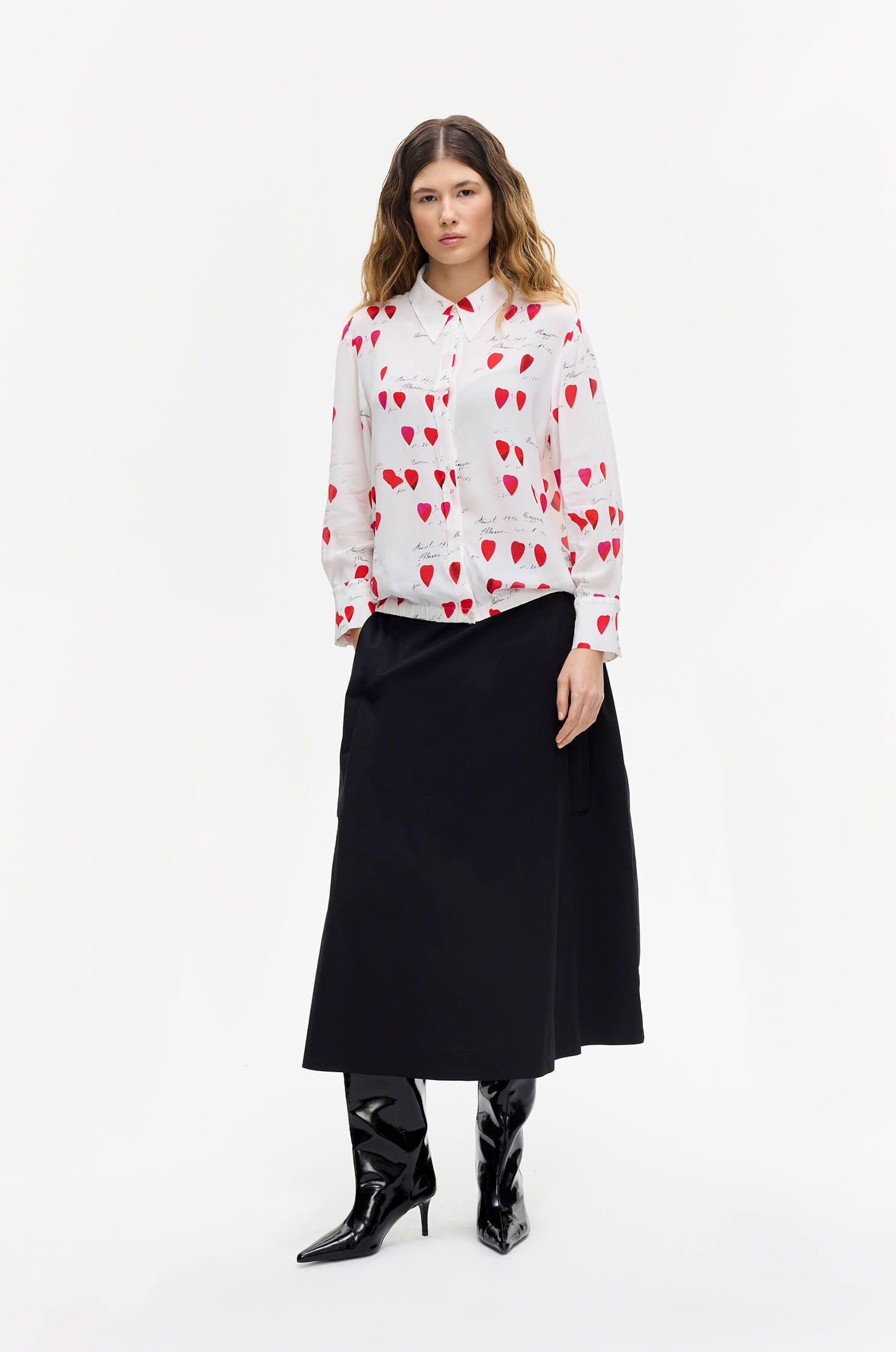 Wiskozowa koszula w serca Solar Obraz 1