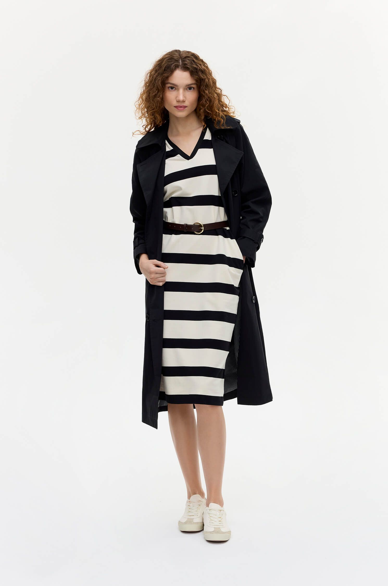 Sukienka w poziome pasy Solar Obraz 1