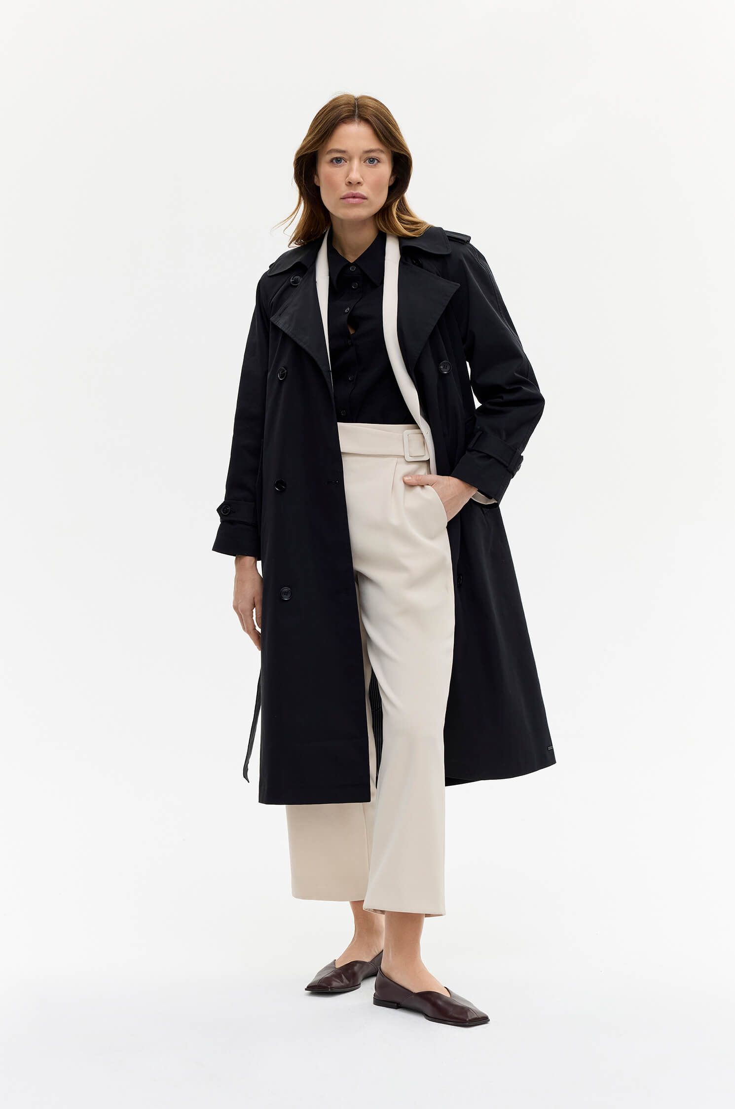 Dwurzędowy wiązany trencz Solar Obraz 2