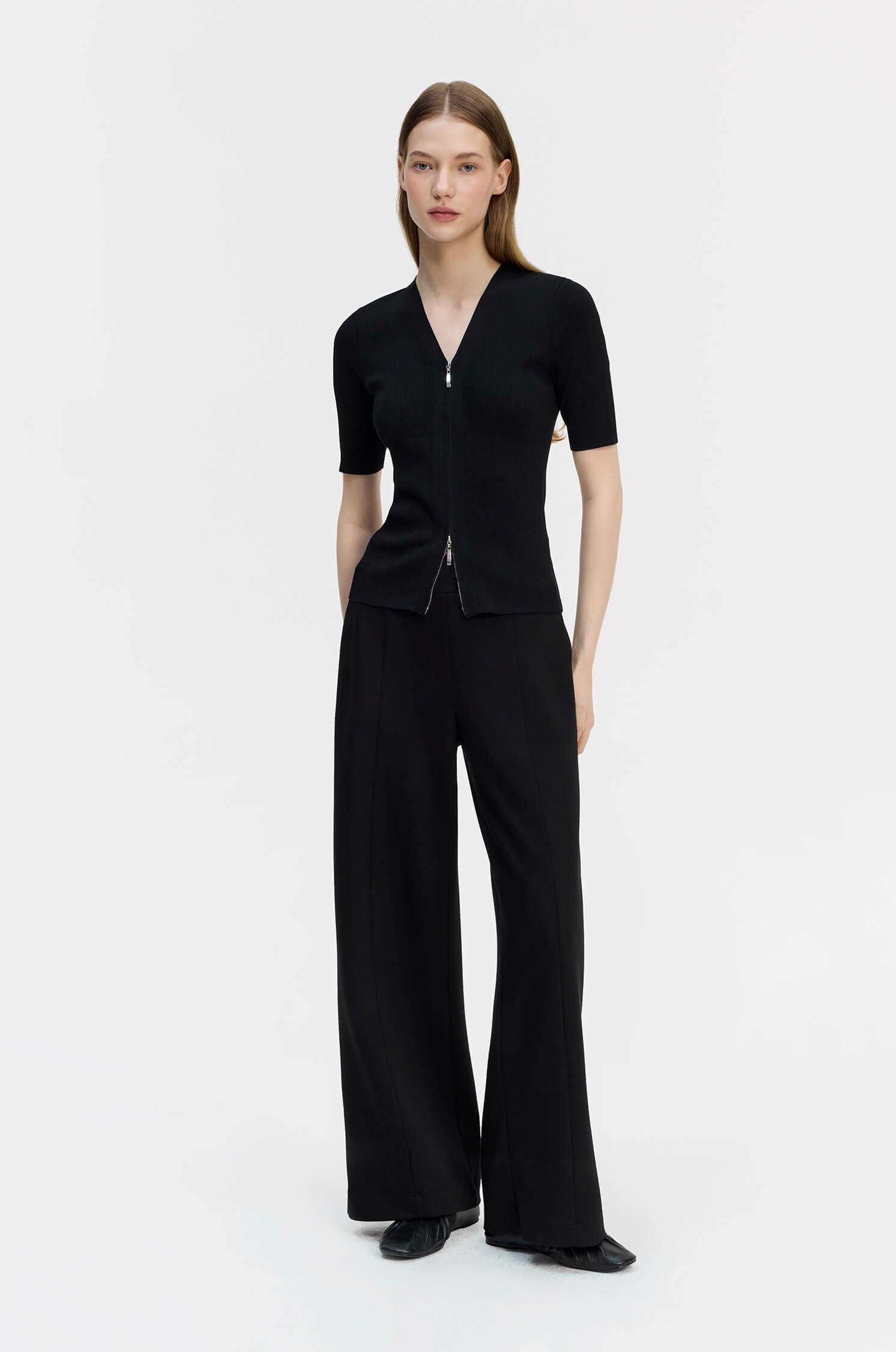 Spodnie wide leg Solar Obraz 1